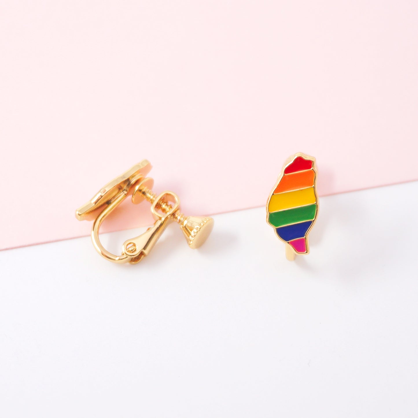 Rainbow Taiwan Enamel Stud Earrings