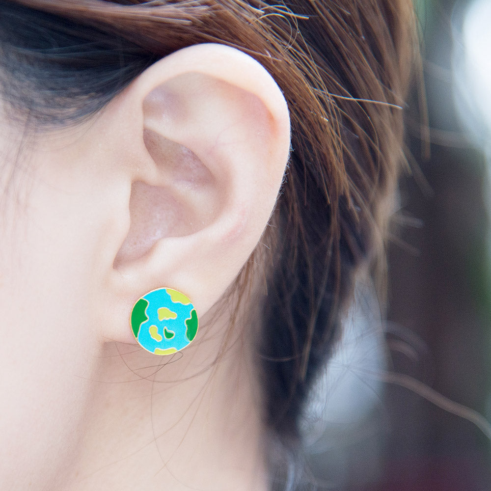 Earth Planet Enamel Earrings/ Bracelet/ Necklace