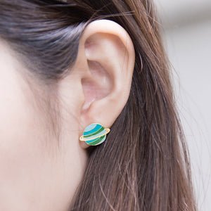 Green Planet Enamel Earrings/ Bracelet/ Necklace