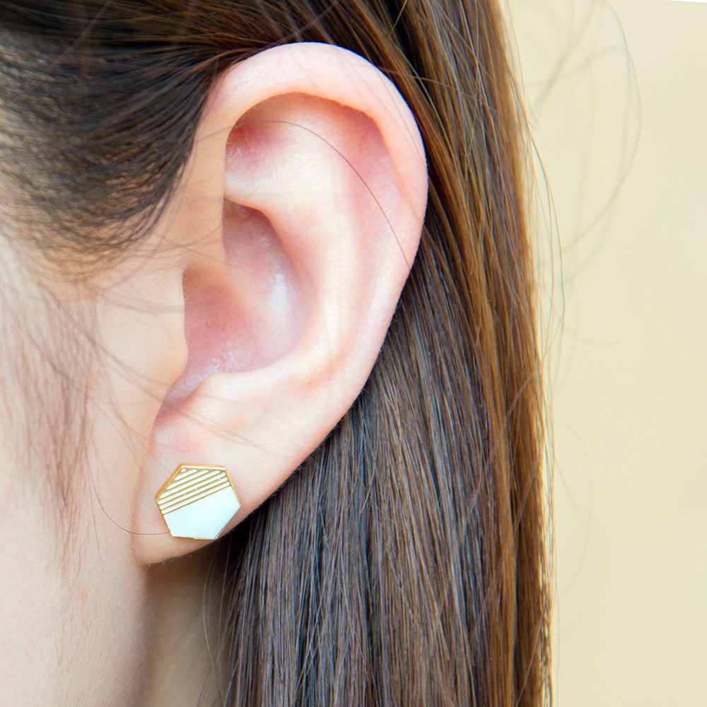 Geo Bubbles Mismatched Enamel Stud Earrings