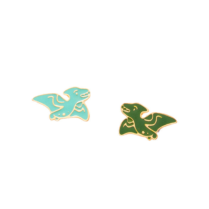 Pterodactyl Enamel Stud Earrings