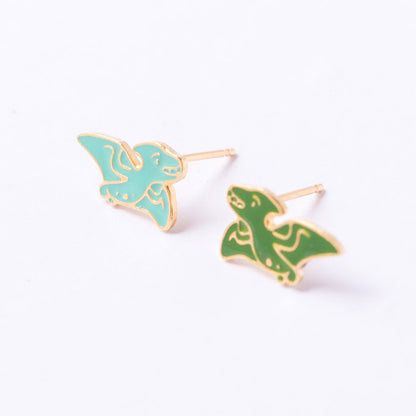 Pterodactyl Enamel Stud Earrings