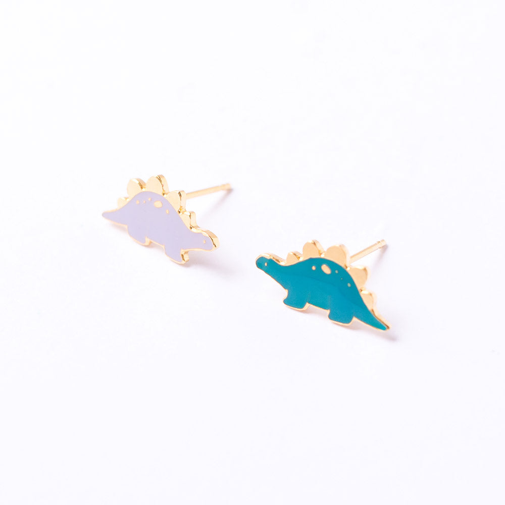 Stegosaurus Enamel Stud Earrings