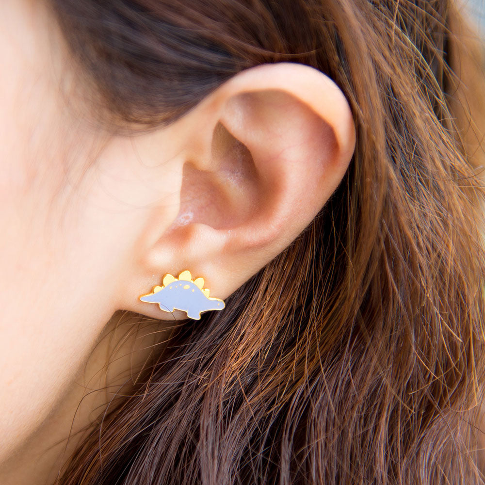 Stegosaurus Enamel Stud Earrings