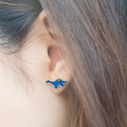 Brontosaurus Enamel Stud Earrings