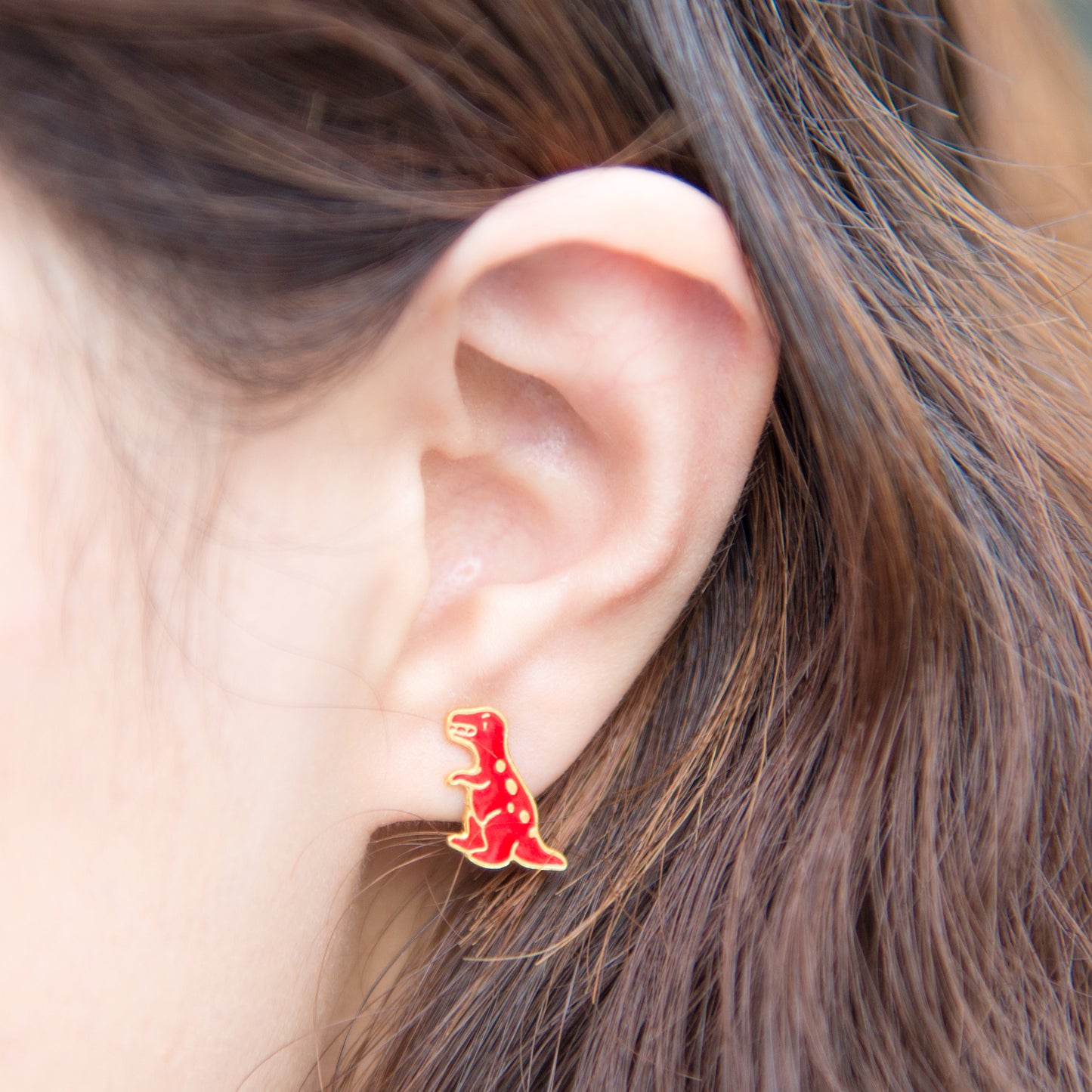 T-Rex Enamel Stud Earrings