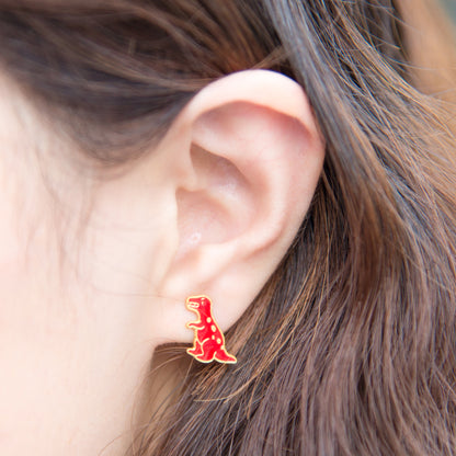 T-Rex Enamel Stud Earrings