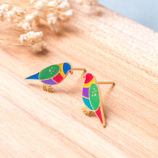 Loriinae Enamel Stud Earrings