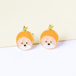 Orange Shiba Enamel Earrings/ Bracelet/ Necklace