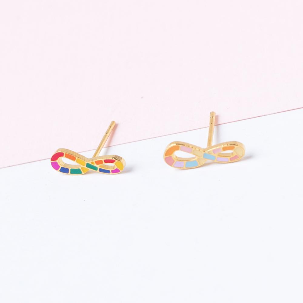 Handcrafted Infinite LOVE Enamel Stud Earrings | Miss Modi