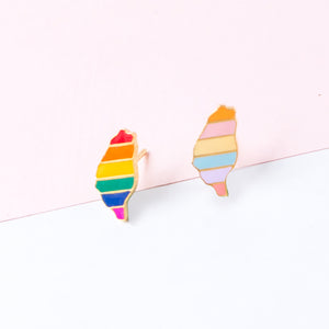 Rainbow Taiwan Enamel Stud Earrings