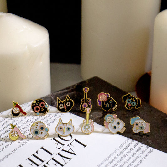 Día de los Muertos  Mismatched Enamel Earrings | Miss Modi