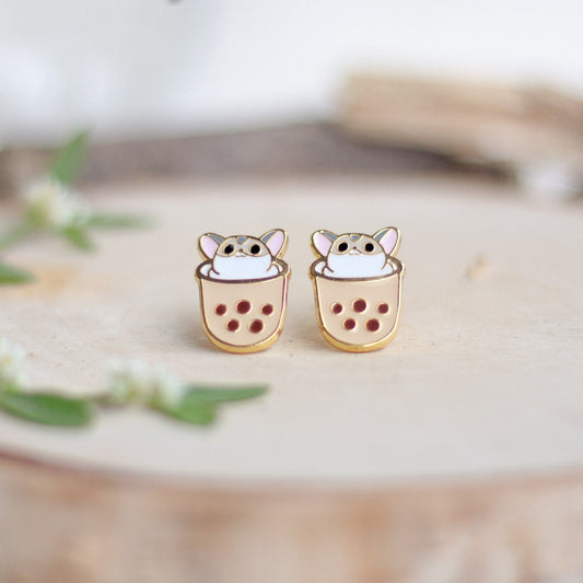 Sugar Glider Boba Enamel Earrings | Miss Modi