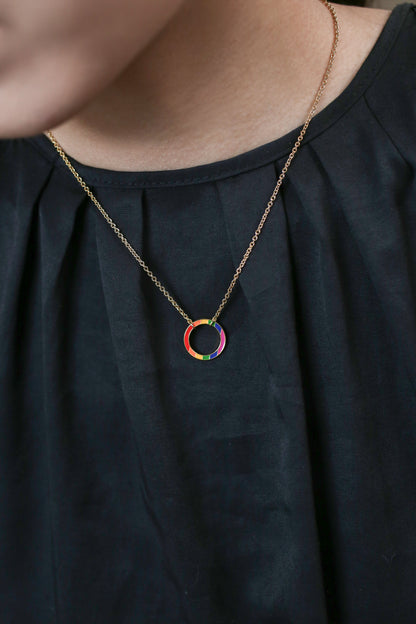 Circle Rainbow Enamel Earrings/ Bracelet/ Necklace