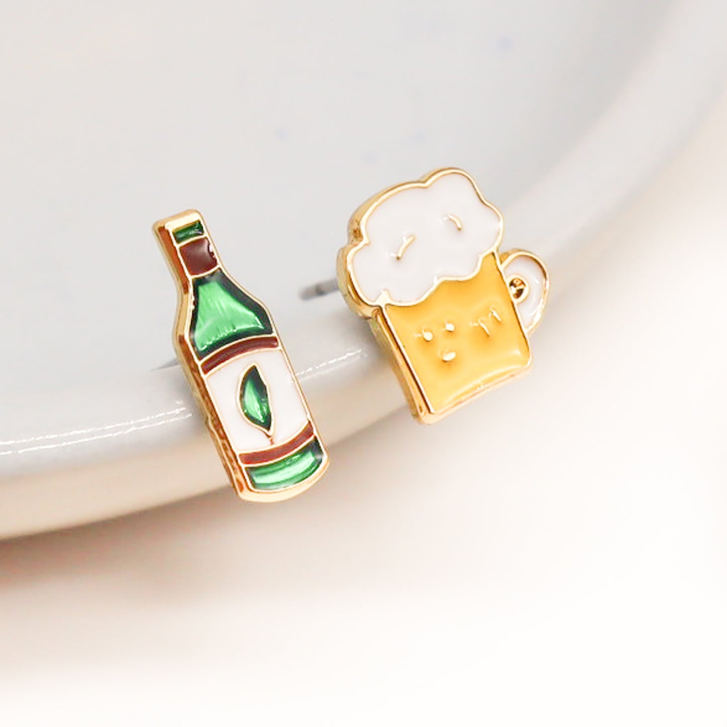 Taiwanese Beer Enamel Earrings/ Bracelet/ Necklace