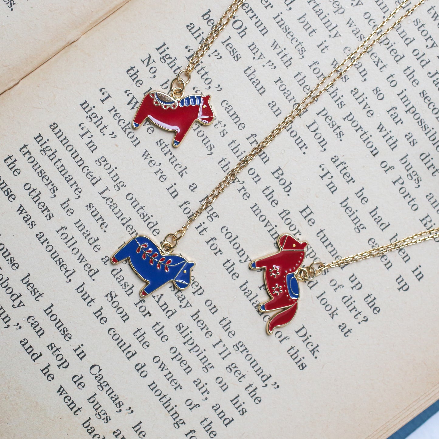 Dala Horse Red Enamel Earrings/ Bracelet/ Necklace