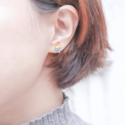 Rainbow Taiwan Enamel Stud Earrings