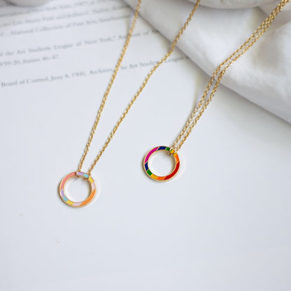 Circle Rainbow Enamel Earrings/ Bracelet/ Necklace