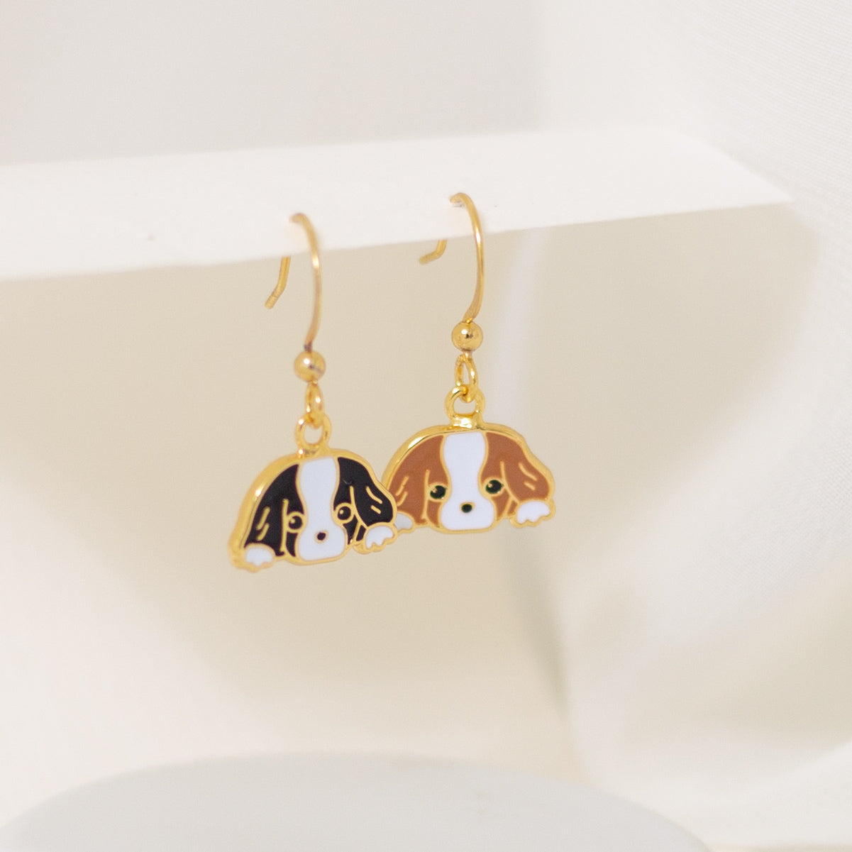 King Charles Enamel Drop Earrings | Miss Modi