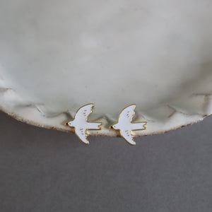 White Seagull Enamel Earrings/ Bracelet/ Necklace