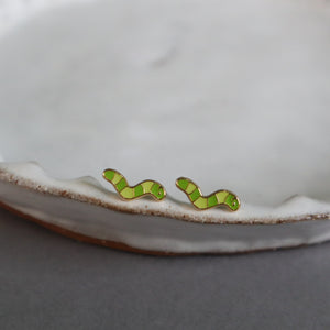 Caterpillar Enamel Earrings/ Bracelet/ Necklace