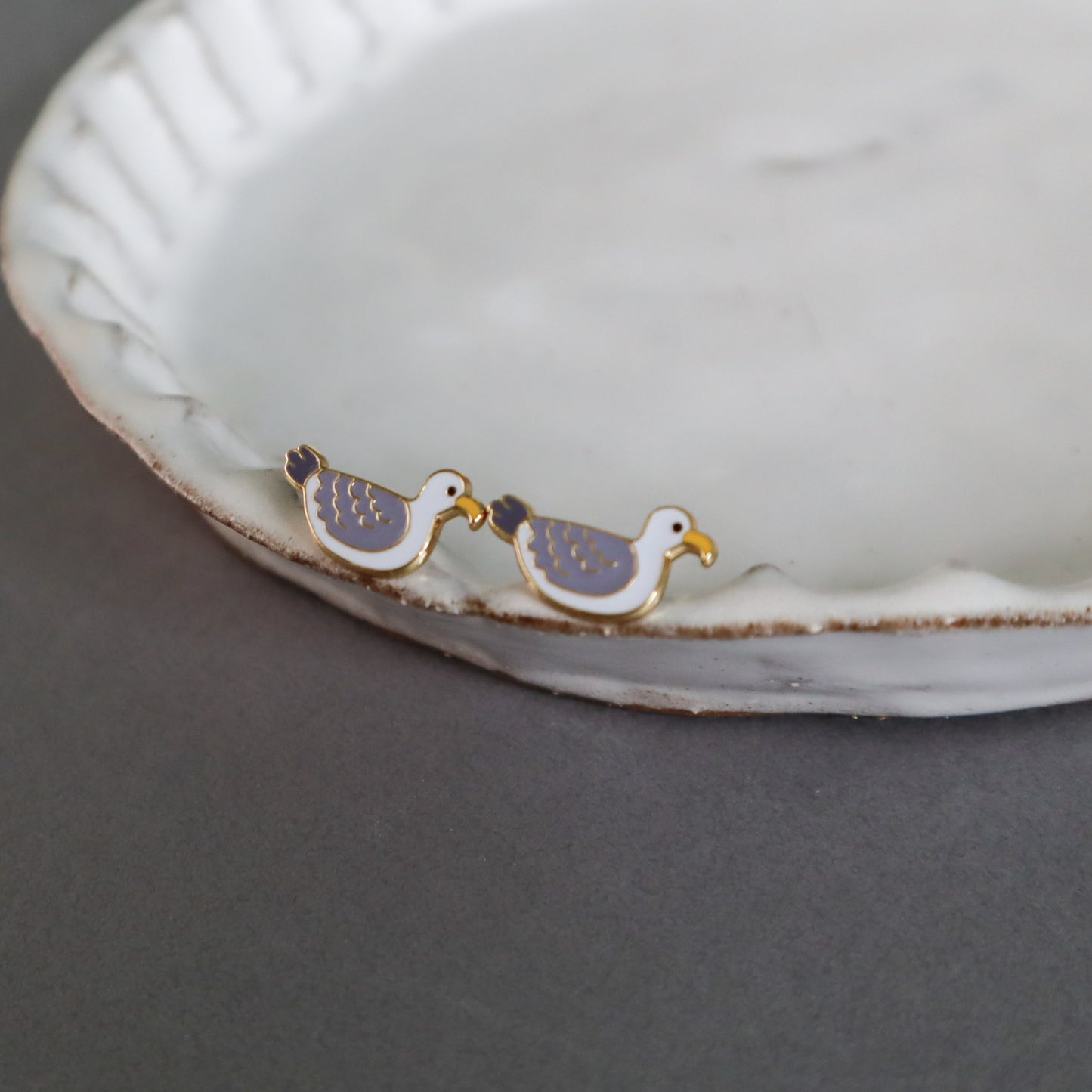 Black-Backed Gull Enamel Earrings/ Bracelet/ Necklace