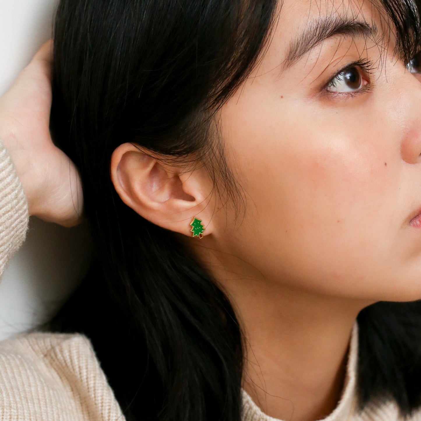 Li'l Tree [Green] Enamel Earrings/ Bracelet/ Necklace