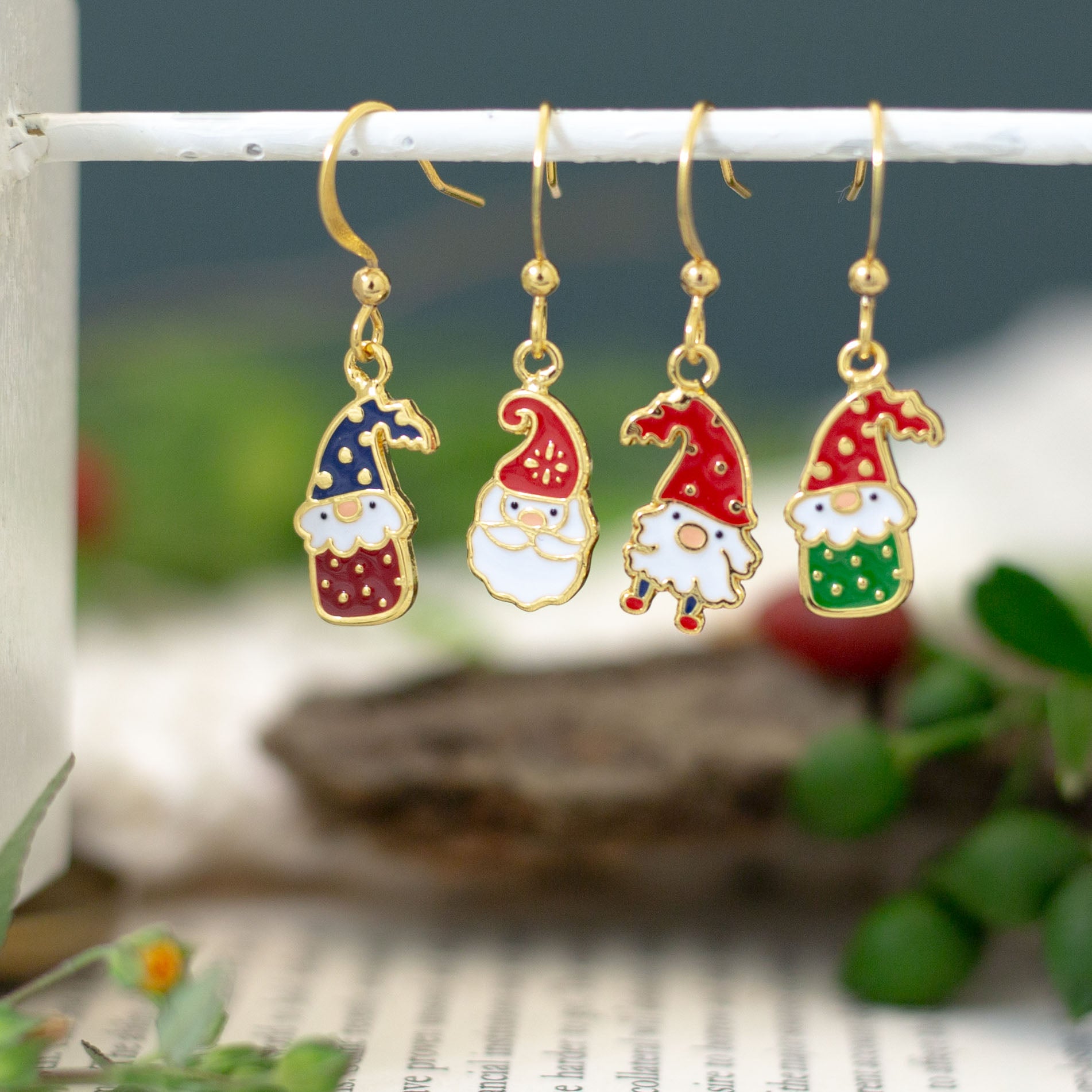 NEW! Santa, You Gnome Him Enamel Earrings/ Bracelet/ Necklace
