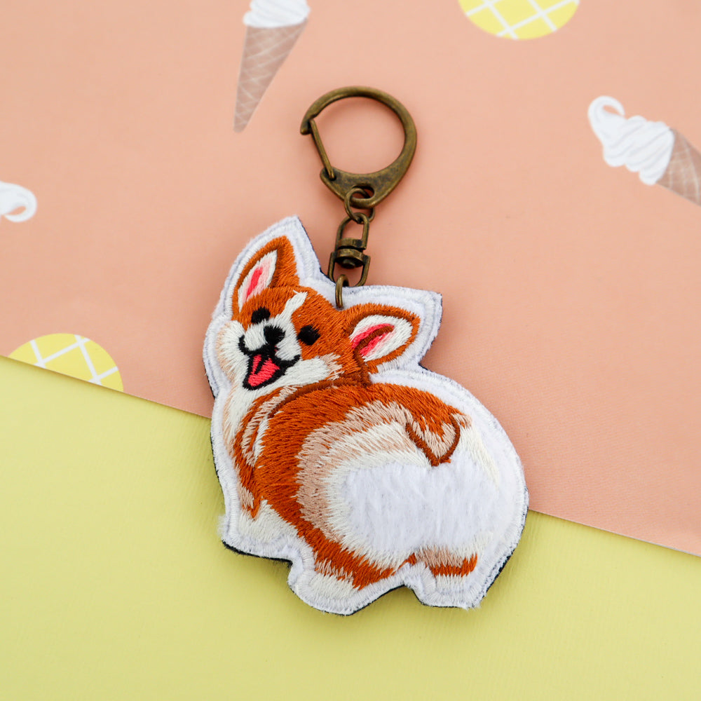 My Corgi Butt Handmade Embroidery Keychain