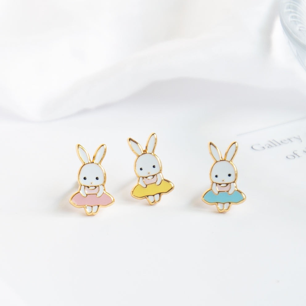 Easter Bunny Enamel Earrings | Miss Modi