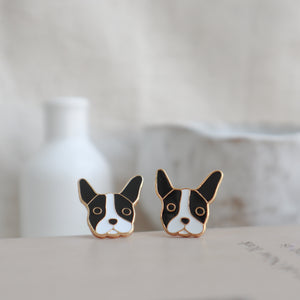 French Bulldog Enamel Stud Earrings