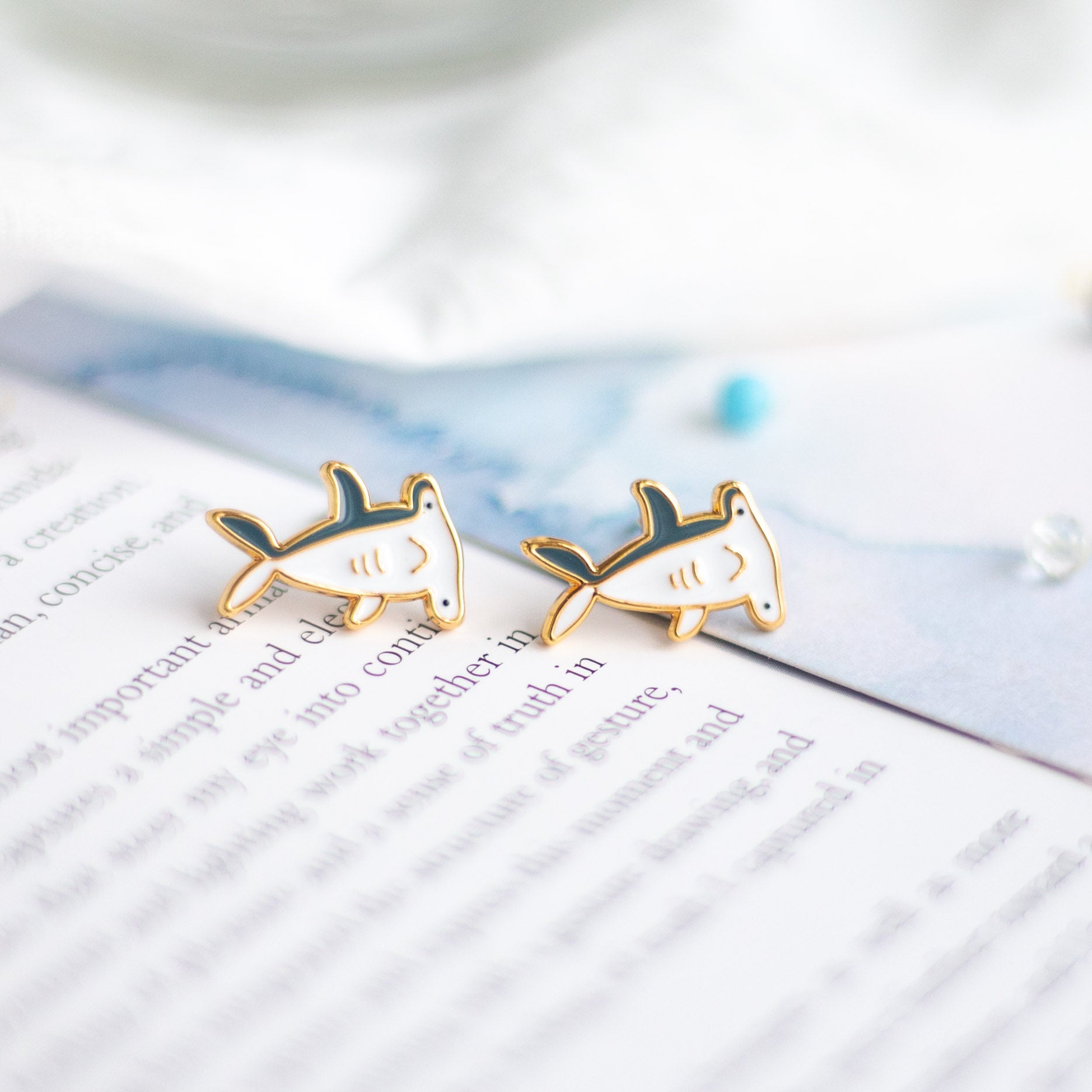 Hammerhead Shark Enamel Earrings/ Bracelet/ Necklace