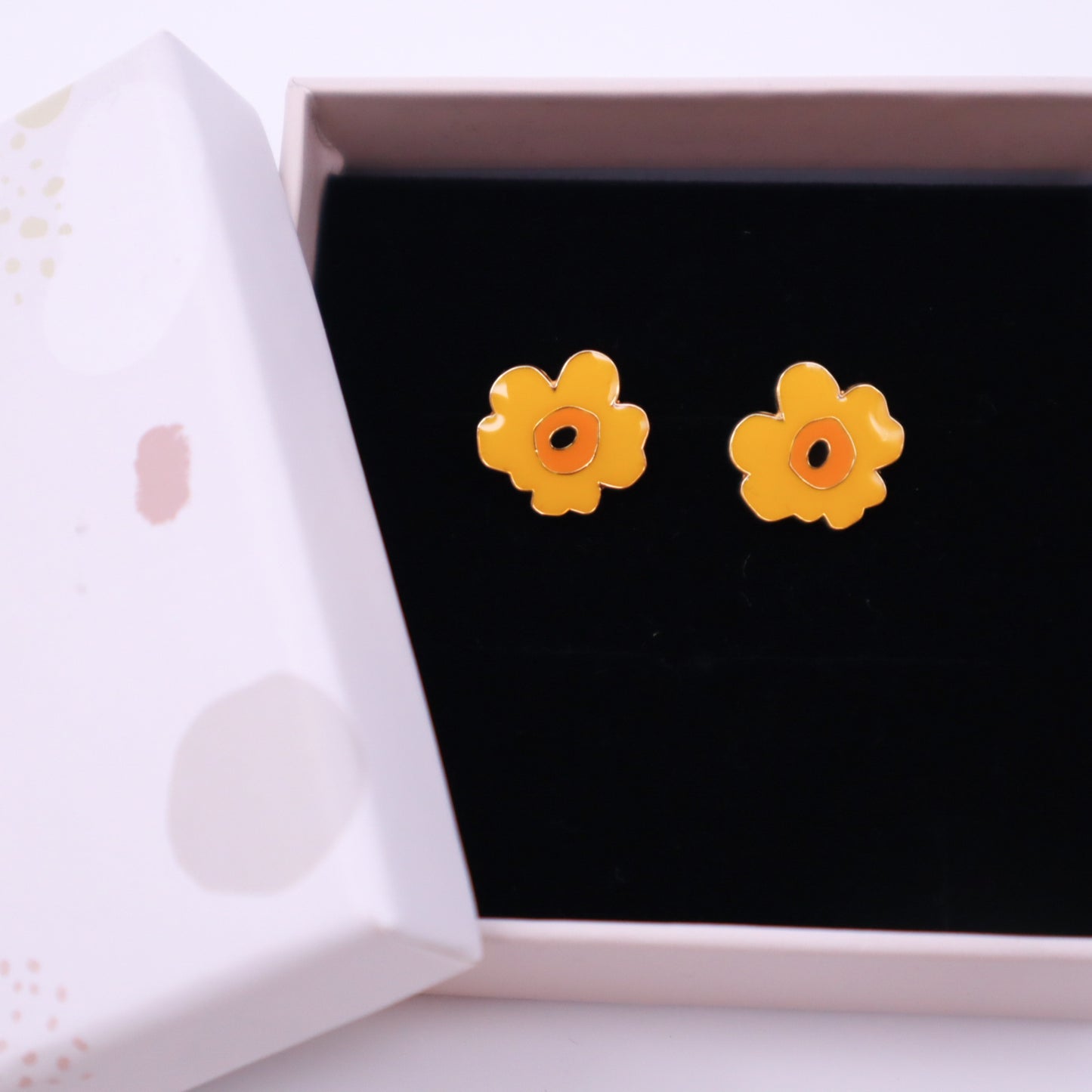 Spring Poppy Enamel Earrings