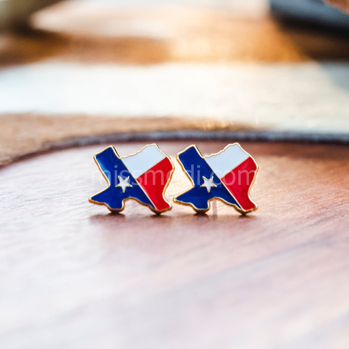 Great State Flag of Texas Enamel Stud Earrings | Miss Modi