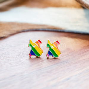 Texas Rainbow Enamel Stud Earrings | Miss Modi