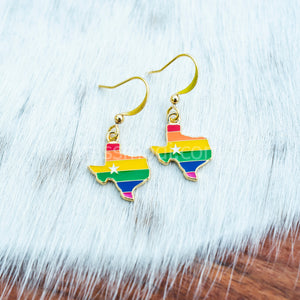 Texas Rainbow Enamel Drop Earrings | Miss Modi
