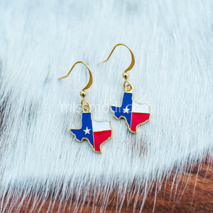 Great State Flag of Texas Enamel Drop Earrings | Miss Modi