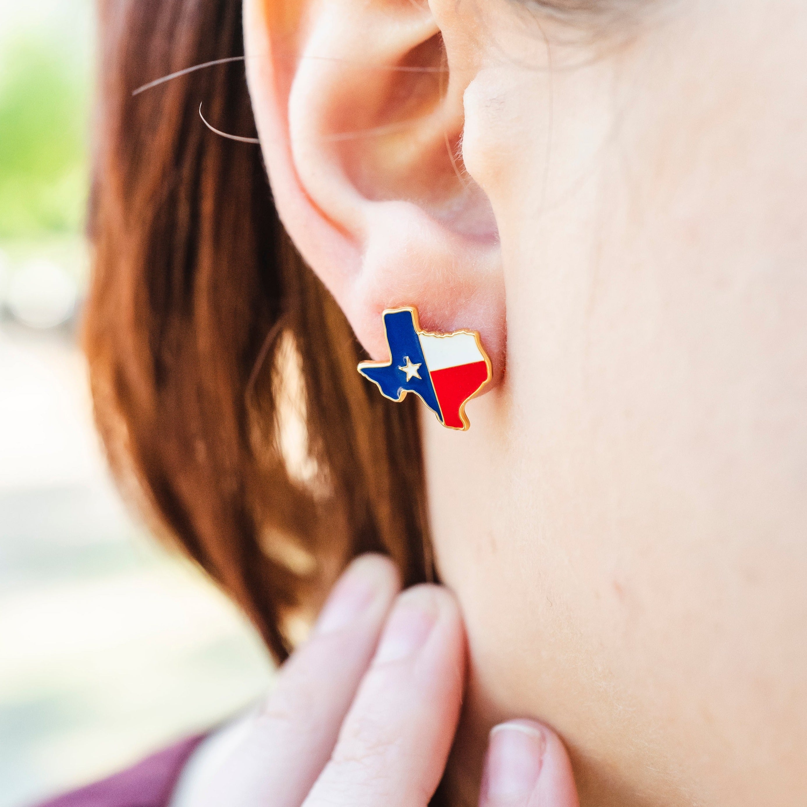 Great State Flag of Texas Enamel Stud Earrings | Miss Modi