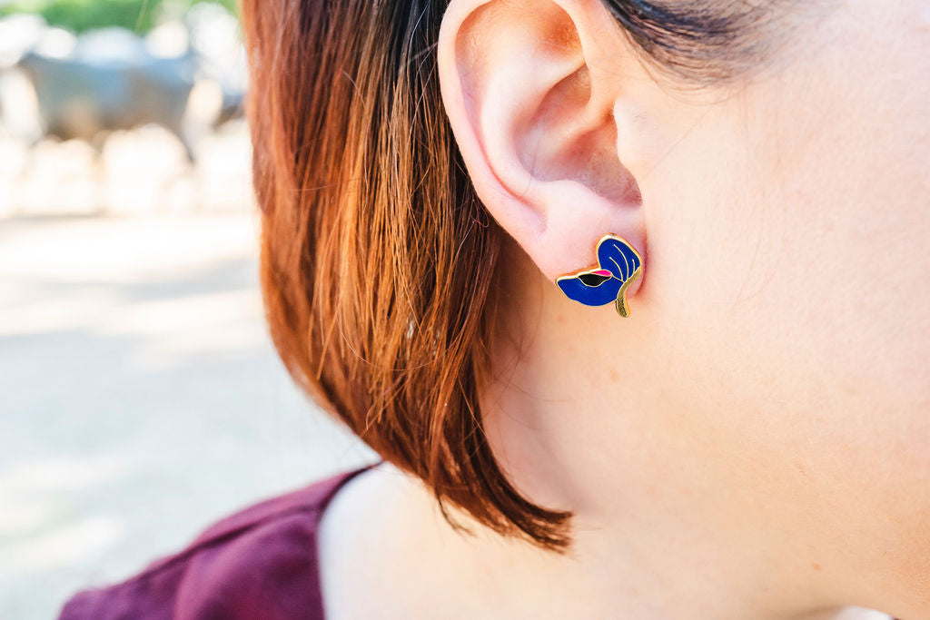 Bluebonnet Enamel Stud Earrings | Miss Modi