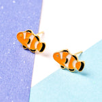 Orange Clownfish Enamel Stud Earrings