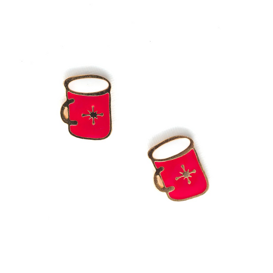 Miss Modi presents Handcrafted Hot Milk Enamel Stud Earrings